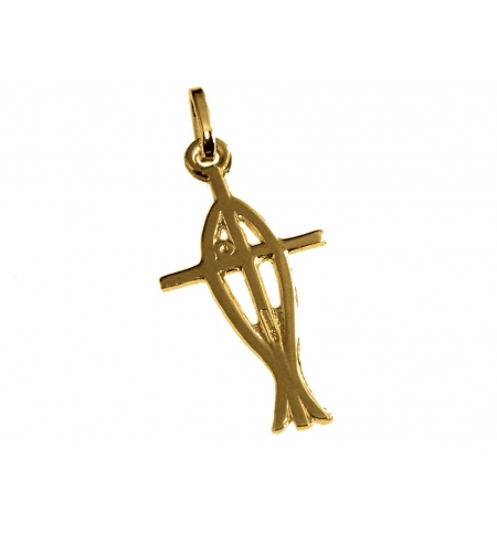 Pendentif Ichtus-Argent 925% Plaqué Or Pendentif Ichtus-Argent 925% Plaqué Or
