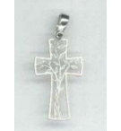 Croix/arbre de vie découpé - argenté 925‰ (14x23mm)