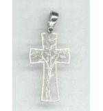 Croix/arbre de vie découpé - argenté 925‰ (14x23mm)