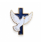 Pin's croix et colombe
