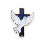 Pin's croix et colombe