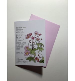 Carte Double Joyeux Anniversaire" | Anémone japonaise avec Esaïe 55.6 