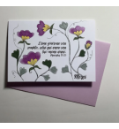 Carte Double Merci- Fleurs Clématite - Proverbes 11v25