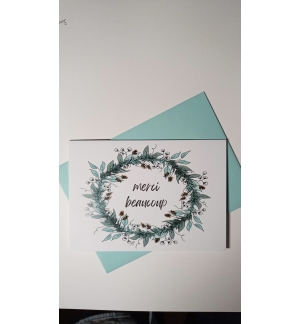 Carte Double - Merci Beaucoup - Couronne Verte