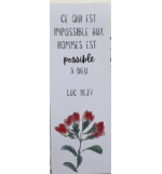  Signet Fleurs Rouges avec verset Luc 18v27