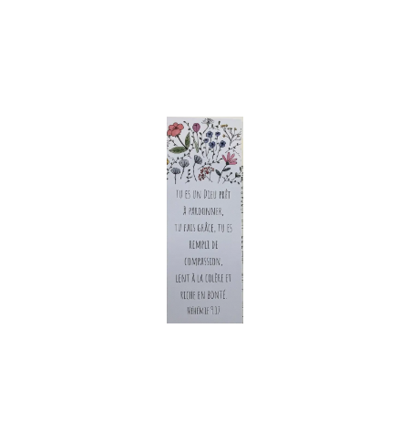 Signet Jardin Fleurit avec verset Néhémie 9v17 Signet Jardin Fleurit avec verset Néhémie 9v17