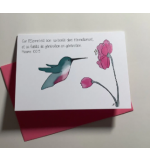Carte Double Colibri Avec Verset Psaume 100v5