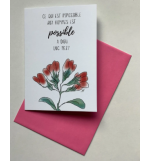 Carte Double Fleurs rouges Avec Verset Luc 18v27