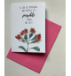 Carte Double Fleurs rouges Avec Verset Luc 18v27