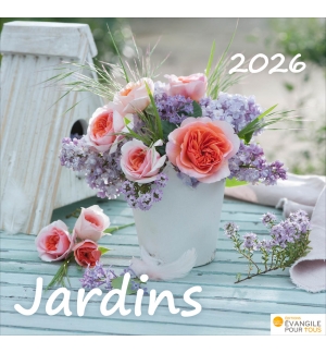 Calendrier jardins 2026- A poser - 12 photos couleurs avec versets
