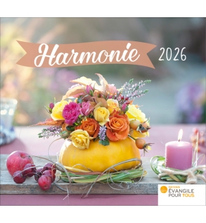 Calendrier Harmonie 2026 Mensuel avec 12 jolies photos 