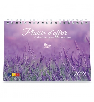 Calendrier Plaisir d'offrir 2026 gros caractères