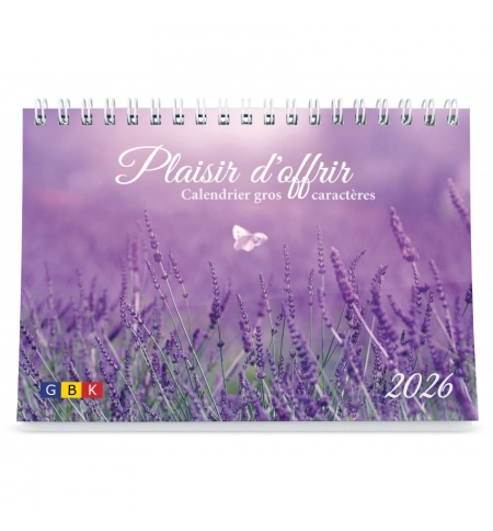 Calendrier Plaisir d'offrir 2026 gros caractères