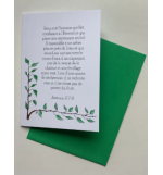 Carte Double Feuilles Vertes Avec Verset Jérémie 17v8