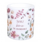 Bougie/lanterne en cire "Soyez bénis en abondance"