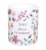 Bougie/lanterne en cire "Soyez bénis en abondance"