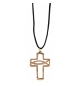 Collier croix ichtus en bois d'olivier