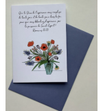 Carte Double Vase Coquelicots Avec Verset Romains 15v13