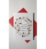 Carte Double Couronne Baies Rouges Avec verset Néhémie 8v10