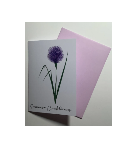 Carte Double Allium Sincères Condoléances