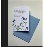 Carte Double Myosotis Avec Verset Esaie 40v29