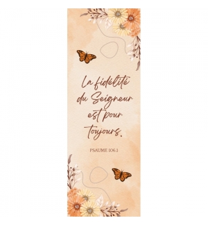 Signet Fleurs et papillons sur fond aquarelle