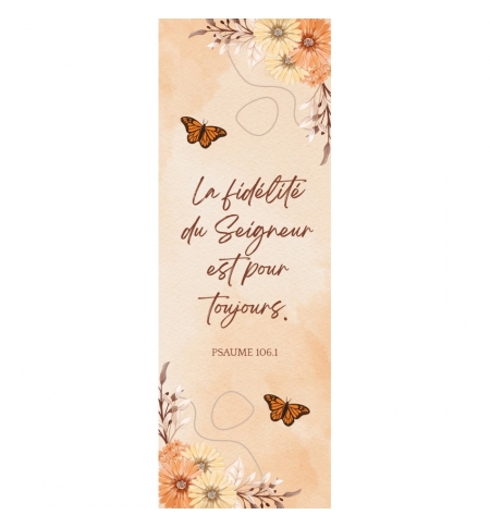 Signet Fleurs et papillons sur fond aquarelle Signet Fleurs et papillons sur fond aquarelle