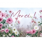 Mini-carte Fleurs roses et blanches