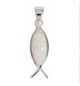 Pendentif Ichtus en argent et nacre blanche