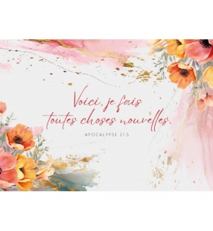 Carte Avec Verset Fleurs en aquarelle