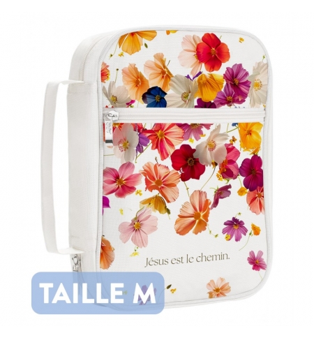 Housse pour Bible blanche "Jésus est le chemin" taille M