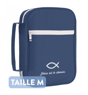 Housse pour Bible bleue "Jésus est le chemin" taille M