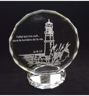 Cadre/semi-cristal - Celui qui me suit… Jn 8:12 (92x78mm)