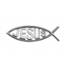 Autocollant Ichtus couleur métal/argenté  