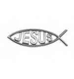 Autocollant Ichtus couleur métal/argenté  