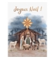 Carte Joyeux Noël Crèche peinte