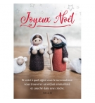 CARTE Fin d'année Figurine de crèche sur une table