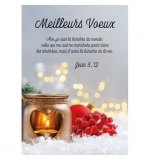 CARTE Fin d'année Bougie en coeur avec baies