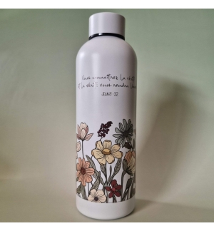 Bouteille isotherme blanche – Jean 8 : 32