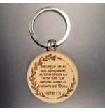 Porte-clés bois – Matthieu 5 : 9