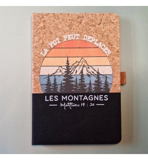 Carnet A5 liège et toile noire, Matthieu 17 : 20