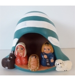 Crèche de Noel dans bonnet - 6,5x5,5cm