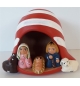 Crèche de Noel dans bonnet - 6,5x5,5cm