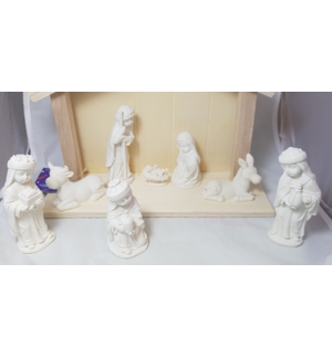 Personnage en résine blanche 8 pièces - 10cm