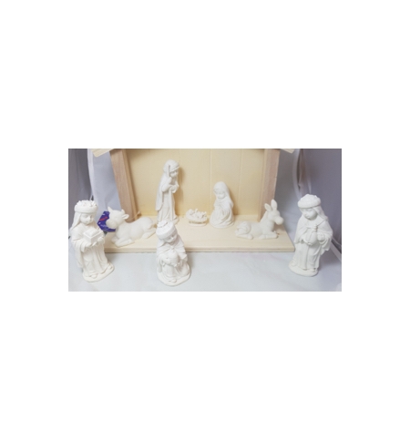 Personnage en résine blanche 8 pièces - 10cm