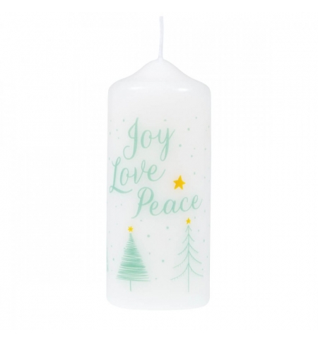Bougie de Noël "Joy, Love, Peace"