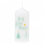 Bougie de Noël "Joy, Love, Peace"