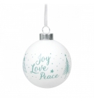 Boule de Noël en verre "Joy, Love, Peace"