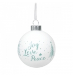 Boule de Noël en verre "Joy, Love, Peace"