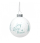 Boule de Noël en verre "Joy, Love, Peace"